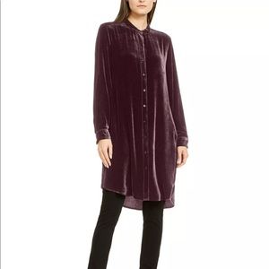 Eileen Fisher Velvet Shirt Dress Cassis L